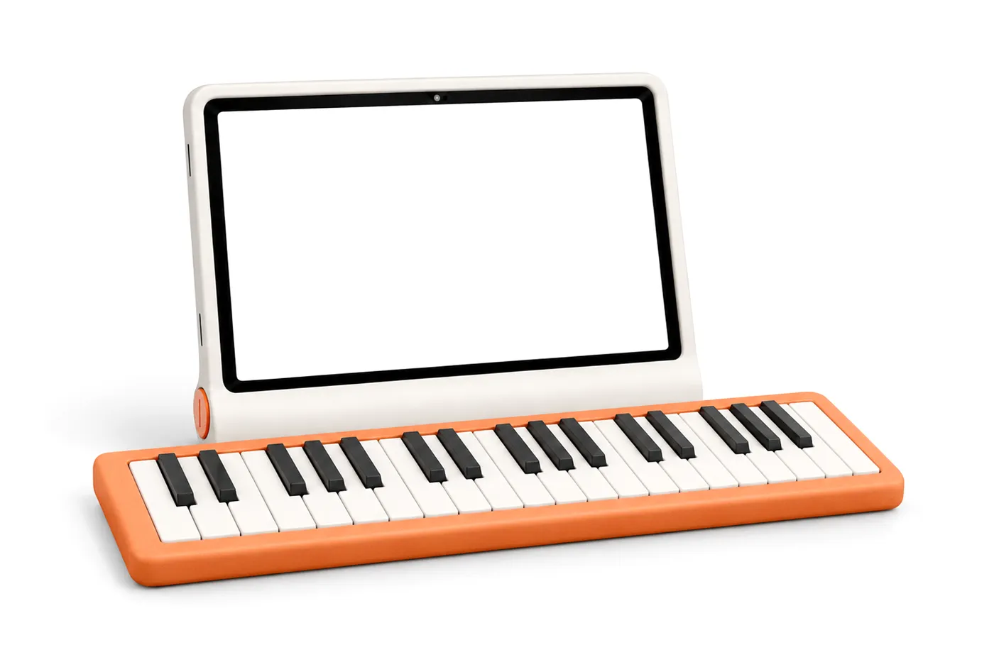 Kale with a piano keyboard